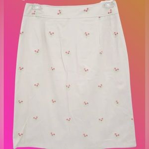 Pendleton Khaki and Embroidered Pink Floral Pencil Skirt, Sz 12, New with Tags